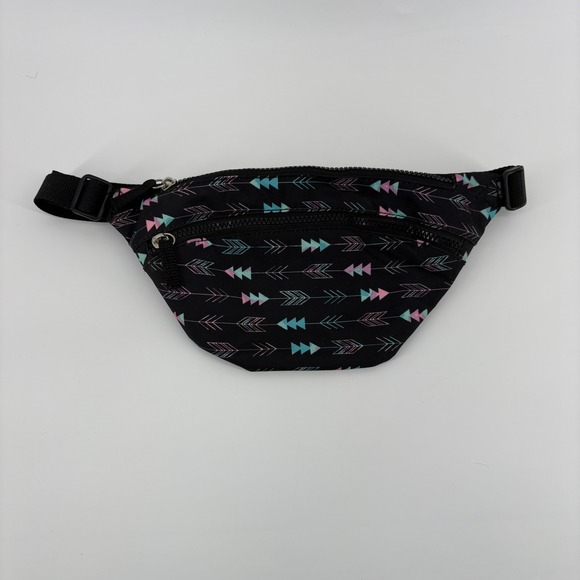 Handbags - Womens Black Arrow Print Fanny Pack Waist Bag Adjustable Strap